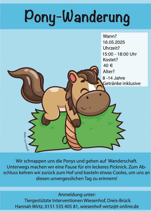 Pony Wanderung Flyer